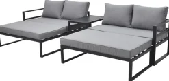 Loungeset Bilbao schwarz Stahl