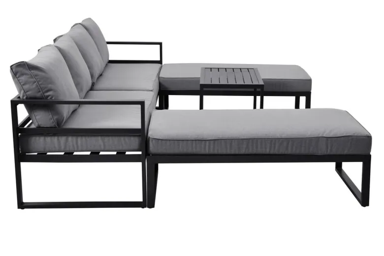 Loungeset Bilbao schwarz Stahl