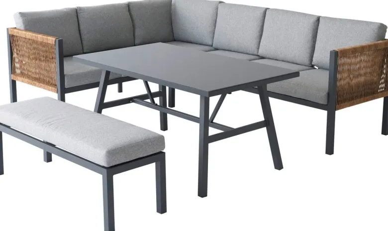 Loungeset grau Aluminium