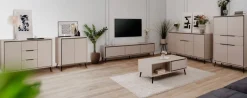 Lowboard Arona sand schwarz B/H/T: ca. 175x50x38 cm