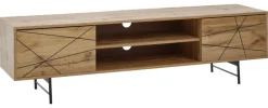 Lowboard Eiche Nachbildung schwarz pulverbeschichtet B/H/T: ca. 160x45x40 cm