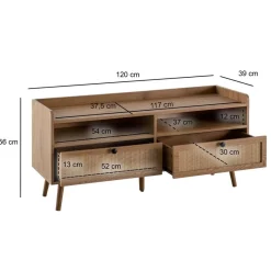 Lowboard Eiche Optik B/H/T: ca. 120x56x39 cm