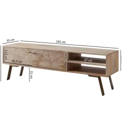 Lowboard natur B/H/T: ca. 145x47x35 cm