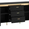 Lowboard Norica schwarz matt gold Optik B/H/T: ca. 155x70x40 cm