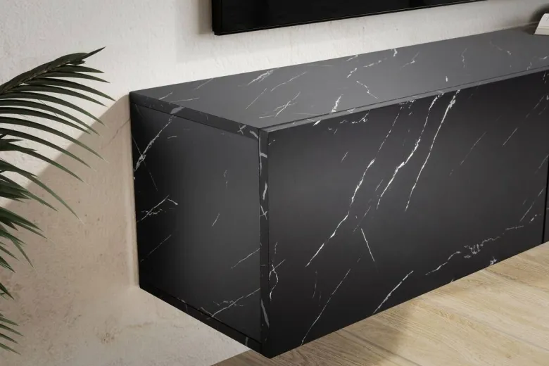 Lowboard schwarz Marmor Optik B/H/T: ca. 120x30x30 cm