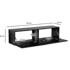 Lowboard schwarz Marmor Optik B/H/T: ca. 120x30x30 cm