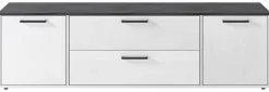 Lowboard Smart 1 Massivholz kiefer weiß schwarz B/H/T: ca. 182x52x40 cm