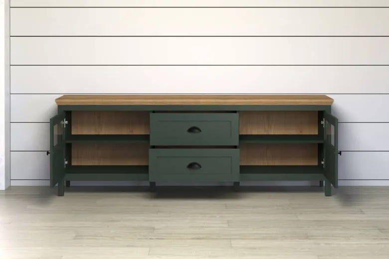Lowboard Stanton tannengrün Eiche Evoke Coast Nachbildung B/H/T: ca. 184x64x45 cm