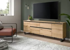 Lowboard Tomasa Evoke Oak Nachbildung schwarz B/H/T: ca. 188x65x36 cm
