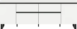 Lowboard Tomasa weiß schwarz B/H/T: ca. 188x65x36 cm