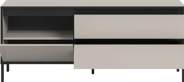 Lowboard Tron Kaschmirgrau Nachbildung schwarz B/H/T: ca. 150x62x38 cm