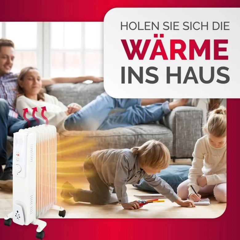 Ölradiator weiß Metall B/H/L: ca. 23,5x55x33 cm ca. 1500 W