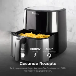 MASTERPRO Heißluftfritteuse BGMP-9167 silber Kunststoff B/H/T: ca. 36x39,5x41 cm ca. 6 l