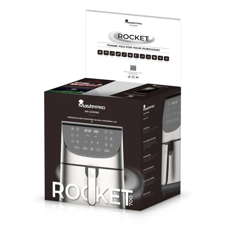 MASTERPRO Heißluftfritteuse BGMP-9309 Rocket silber Kunststoff B/H/T: ca. 42x78x39,5 cm ca. 7,5 l