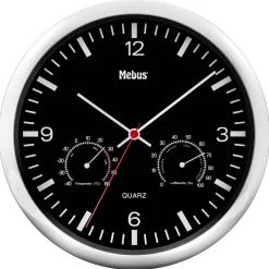 Mebus Wanduhr schwarz D: ca. 25 cm