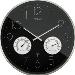 Mebus Wanduhr schwarz D: ca. 30 cm