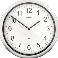 Mebus Wanduhr silber D: ca. 25 cm