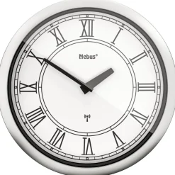 Mebus Wanduhr silber D: ca. 25 cm
