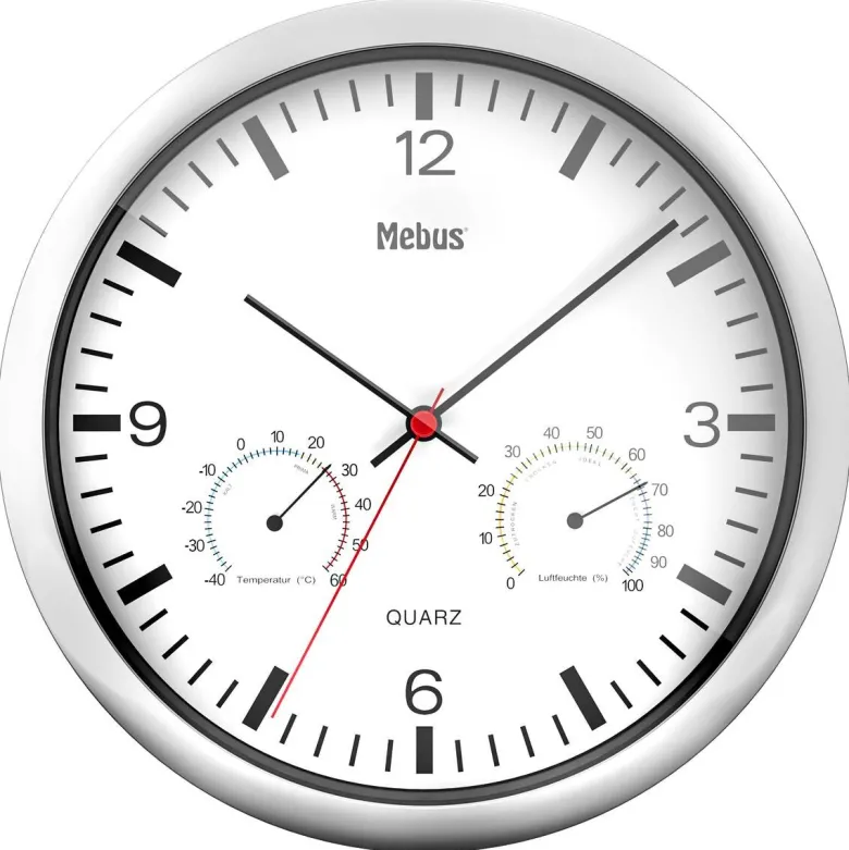 Mebus Wanduhr weiß D: ca. 25 cm