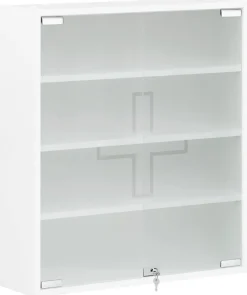 Medizinschrank Bjarne weiß matt B/H/T: ca. 64,2x74,1x19,6 cm