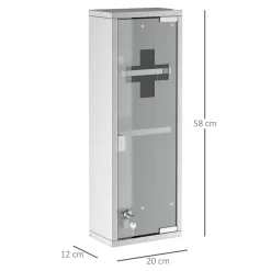 Medizinschrank silber Polypropylen B/H/L: ca. 12x20x58 cm