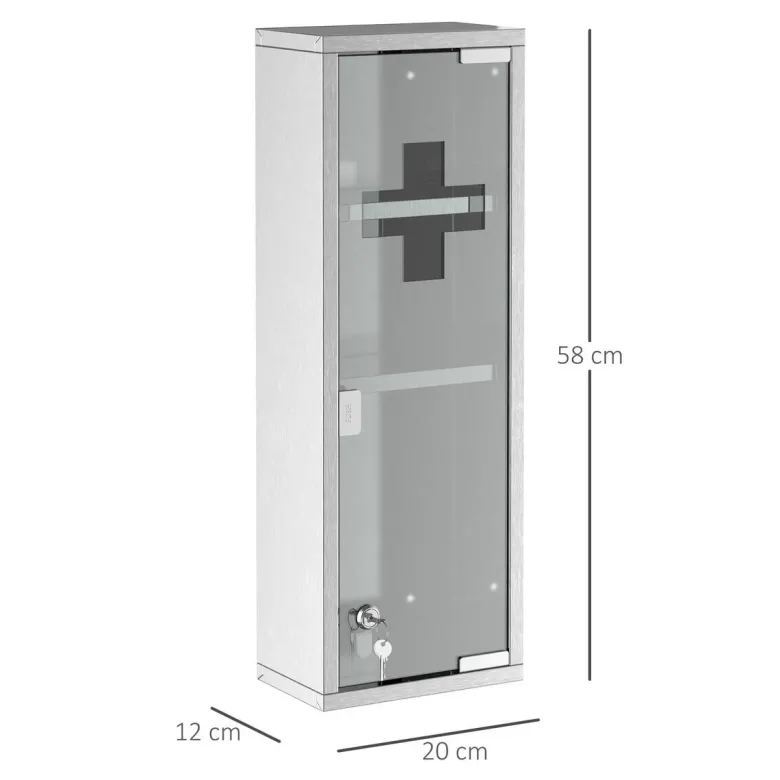 Medizinschrank silber Polypropylen B/H/L: ca. 12x20x58 cm