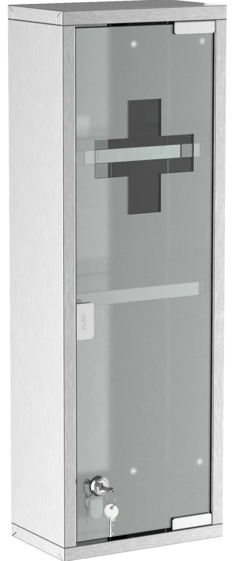 Medizinschrank silber Polypropylen B/H/L: ca. 12x20x58 cm