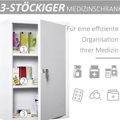 Medizinschrank weiß Polypropylen B/H/L: ca. 18x40x60 cm