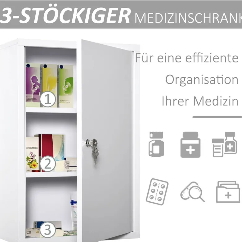 Medizinschrank weiß Polypropylen B/H/L: ca. 18x40x60 cm
