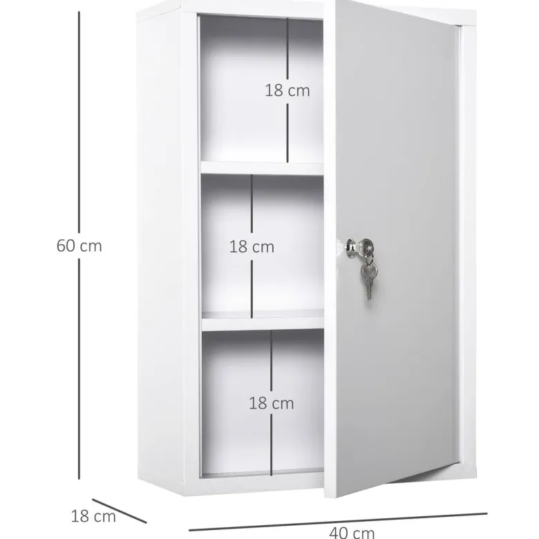Medizinschrank weiß Polypropylen B/H/L: ca. 18x40x60 cm