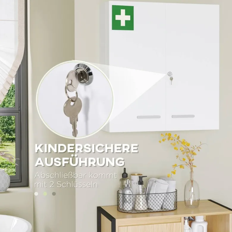 Medizinschrank weiß Polypropylen B/H/L: ca. 18x55x60 cm