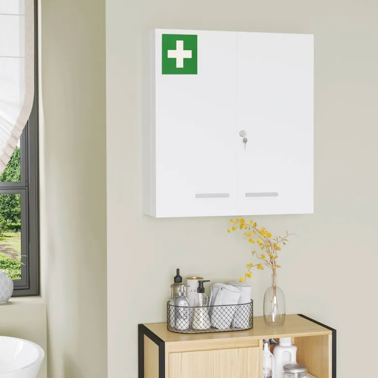 Medizinschrank weiß Polypropylen B/H/L: ca. 18x55x60 cm