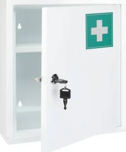 Medizinschrank weiß Stahl B/H/T: ca. 31,5x36x10 cm