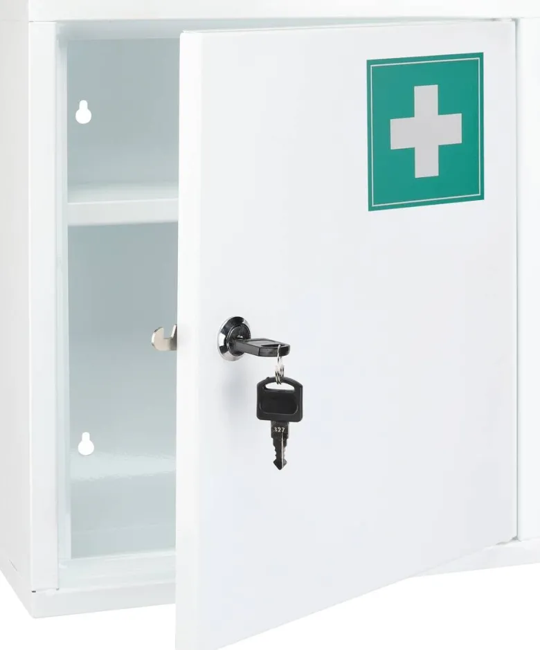 Medizinschrank weiß Stahl B/H/T: ca. 31,5x36x10 cm