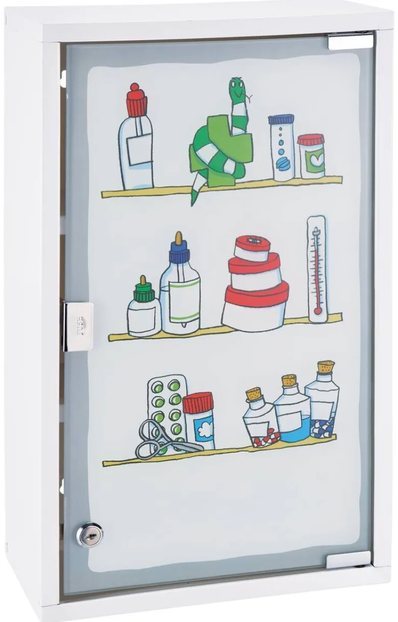 Medizinschrank weiß Stahl B/H/T: ca. 30x50x15 cm