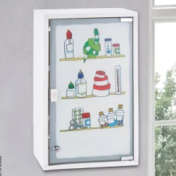 Medizinschrank weiß Stahl B/H/T: ca. 30x50x15 cm