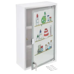 Medizinschrank weiß Stahl B/H/T: ca. 30x50x15 cm