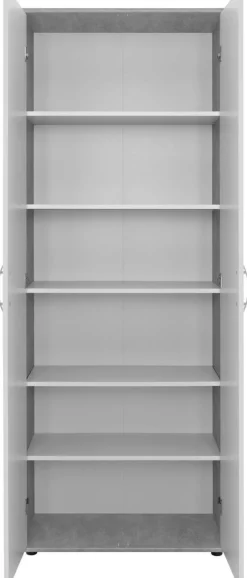 Mehrzweckschrank Andy 3 Beton Optik weiß B/H/T: ca. 70x187x34 cm