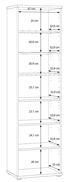 Mehrzweckschrank Eiche Artisan Nachbildung B/H/T: ca. 50x179x35 cm