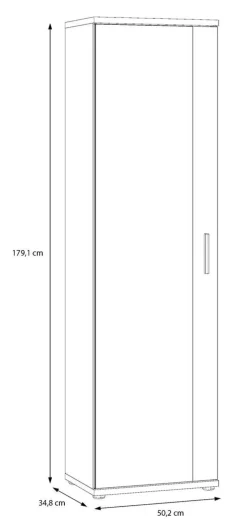 Mehrzweckschrank Eiche Artisan Nachbildung B/H/T: ca. 50x179x35 cm