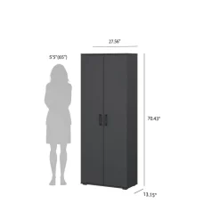 Mehrzweckschrank Mara anthrazit matt B/H/T: ca. 70x179x33,5 cm