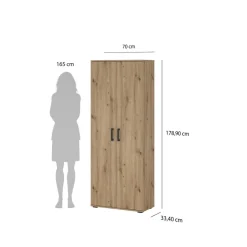 Mehrzweckschrank Mara Eiche Artisan Nachbildung B/H/T: ca. 70x179x33,5 cm