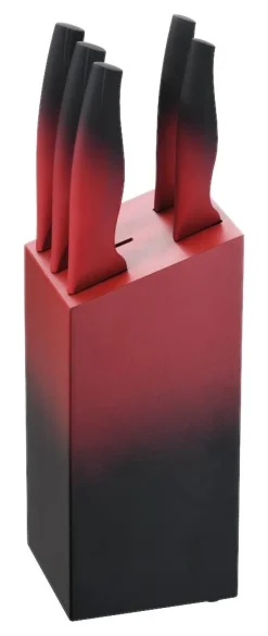 Messerset rot Edelstahl 6 tlg.