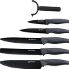 Messerset schwarz Edelstahl 6 tlg.