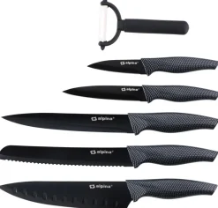 Messerset schwarz Edelstahl 6 tlg.
