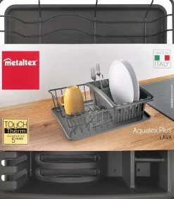 Metaltex Spülkorb Aquatex Plus Lava mattschwarz Metall
