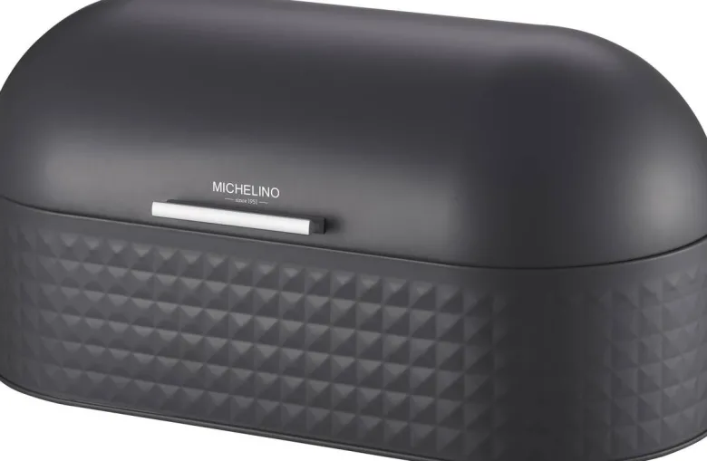 MICHELINO Brotkasten grau Aluminium B/H/L: ca. 21,5x22x43,5 cm