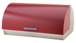 MICHELINO Brotkasten Serie Nora rot Edelstahl B/H/L: ca. 28x18x38,5 cm
