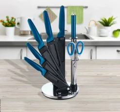MICHELINO Messerset petrol Edelstahl 8 tlg.