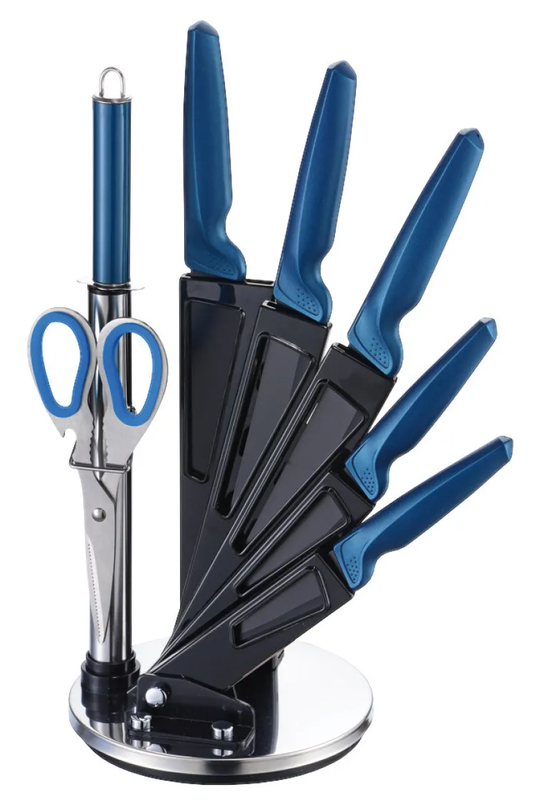 MICHELINO Messerset petrol Edelstahl 8 tlg.